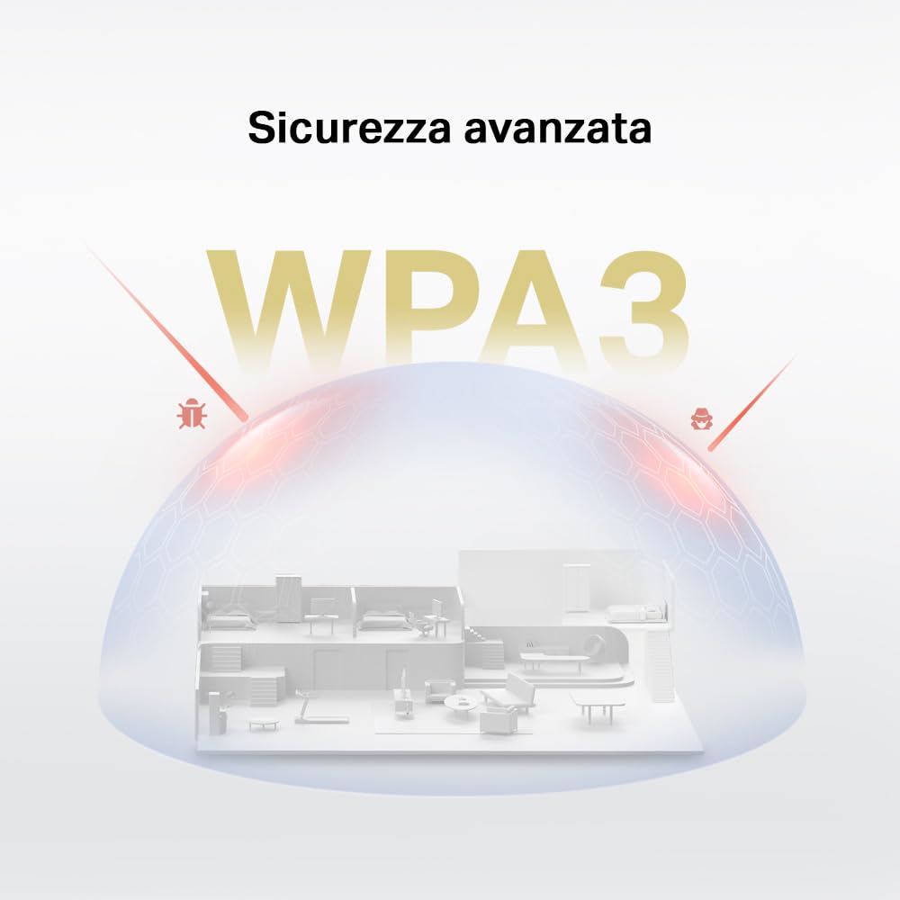 Mercusys TP-Link MR25WBE Router WiFi 7 BE3600Mbps Dual-Band, 4 Porte Gigabit, 4 Antenne Ad Alto Guadagno, Canali 160MHz, 4K-QAM, MLO, Sicurezza WPA3, Controllo da APP, VPN, non supporta xDSL