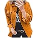 Produktbild Xiangdanful Damen Corduroy Jacke Leichte Kordjacke Vintage Kurzmantel Revers Winterjacke Outwear Boyfriend Crop Windbreaker Mädchen Sweatshirt Streetwear Übergangsjacke Cardigan (S, Gelb)