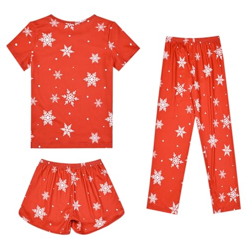 Image of Mirawise Girls 3 Pc Pajamas Sleepwear Cotton Pjs Clothes Set 4-13 Years