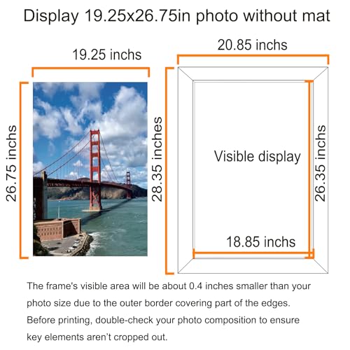 Image of LUCKYLIFE 19.25x26.75 Puzzle Picture Frame, Wall Hanging Poster Frames, Display Pictures 19.25 x 26.75 without Mat, Pack of 2, Black