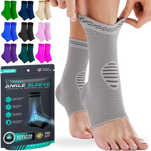 Image of Modvel Foot & Ankle Brace Socks for Sprained Ankle Compression Sleeve - Foot Support for Women & Men - Tendonitis & Arthritis Ankle Brace Sports Running, Torn Ligaments & Women Stabilizing Ankle Wrap