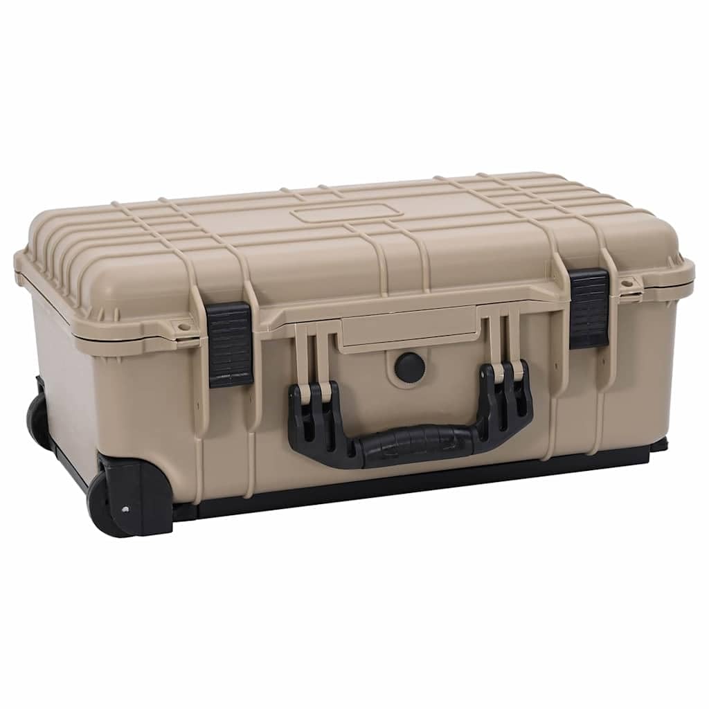 Twarda walizka piaskowa 56 x 35 x 23 cm z polipropylenu i ABS z rolkami, wodoszczelna, odporna na uderzenia, wyściełana, do elektroniki, aparatu, akcesoriów, transportu, ochrony, wnętrz
