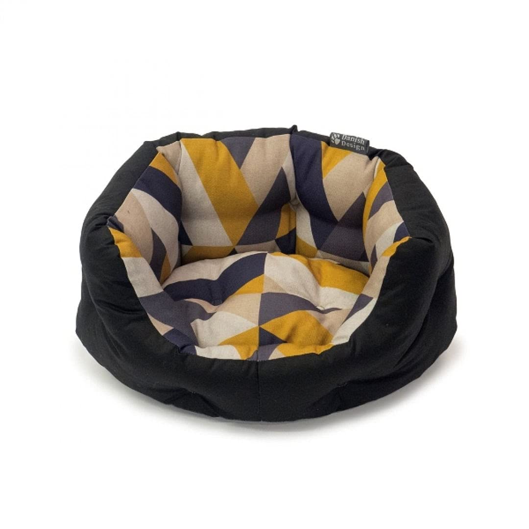 Danish Design Retreat Eco-Wellness Navy Scandi Inspired Geo Tile Recycled Memory Foam Dog/Puppy Bed Small 24 Inch