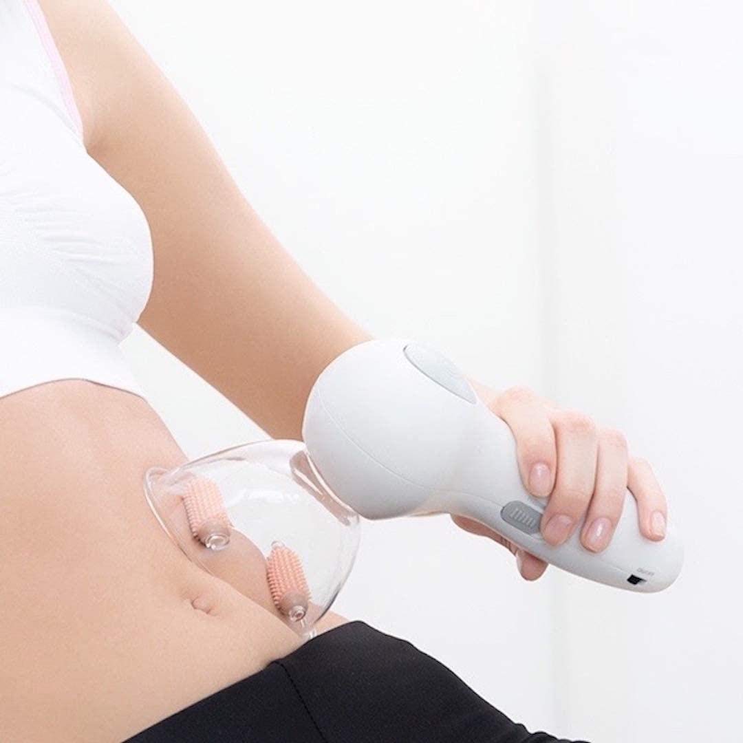 LIH Anti-Cellulite Device By Suction, Slimming And Firming - Dermo Aspirating Device - Vacuum Massage By Suction Cup - Anti-Cellulite Massager With 2 Suction Glasses - White