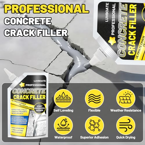 Concrete Crack Filler, 1.5LB High Elasticity Self Leveling Cement Crack Filler, Slab Concrete Waterproof Repair Sealant for Driveway, Walkway, Patio, Joint, Indoor and Outdoor - Grey (24.7oz) - Image 4