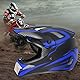 Motocross Helm Fullface Motorradhelm Herren Kinder Jugend Erwachsener Motorrad Downhill Full Face Helm Professional Helme mit Goggles Handschuhe Gesichtsschutz (blau-S)