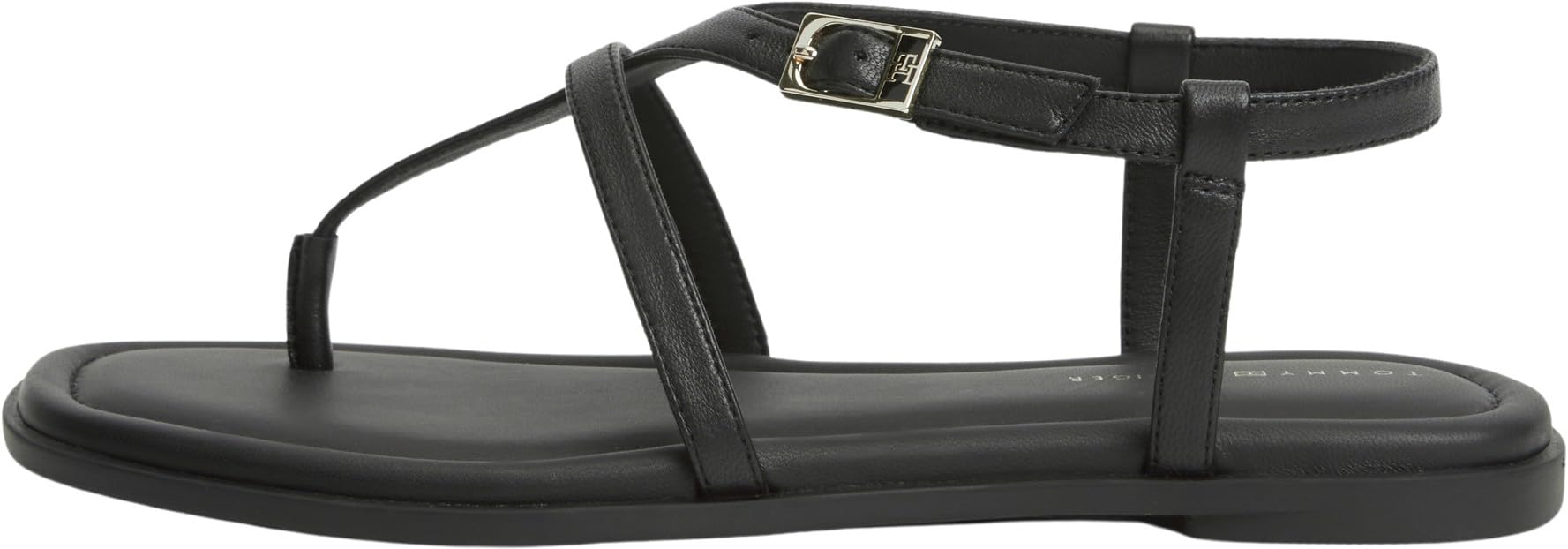 Tommy Hilfiger Femme Th Buckle Thong Sandal LTH Fw0fw09367 Plates, Black (Black), 42 EU