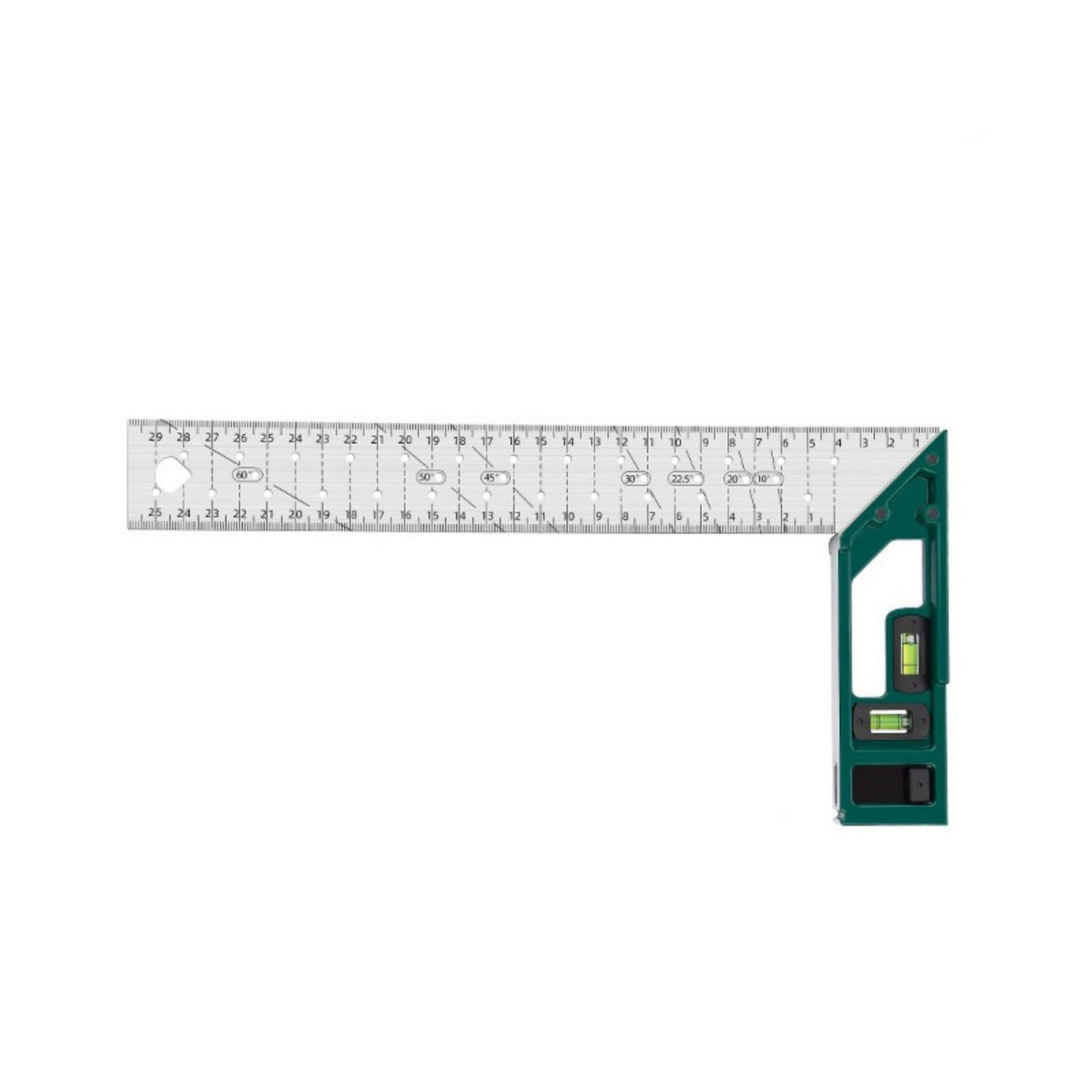 Fromceo 300Mm Stainless Steel Marking Gauge Ruler Manual Tool Multifunction Measuring Ruler Woodworking Carpenter Tool Square Portable Gauge