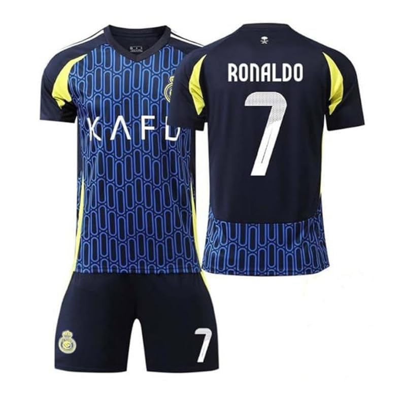 Ronaldo 7 Alnassr Away Football Team New Jersey 2024-25 with Printed Shorts for (Men & Boys)-image-44