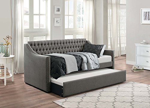 Homelegance Tulney Fabric Upholstered Daybed With Trundle, Twin, Dark Gray #TOP3