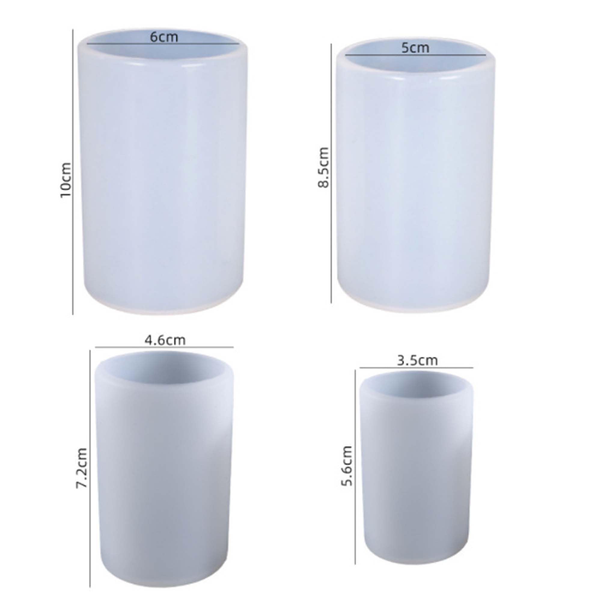 4 Pack Long Pillar Mold - Multiple Style Cylinder - Candle Silicone Wave Spiral Candle Mold - Silicone Resin Casting Molds for Candle & Resin & Soap Craft Supplies