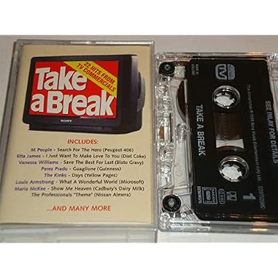 TAKE A BREAK. 22 HITS FROM TV COMMERCIALS. 1996 AUDIO CASSETTE TAPE.