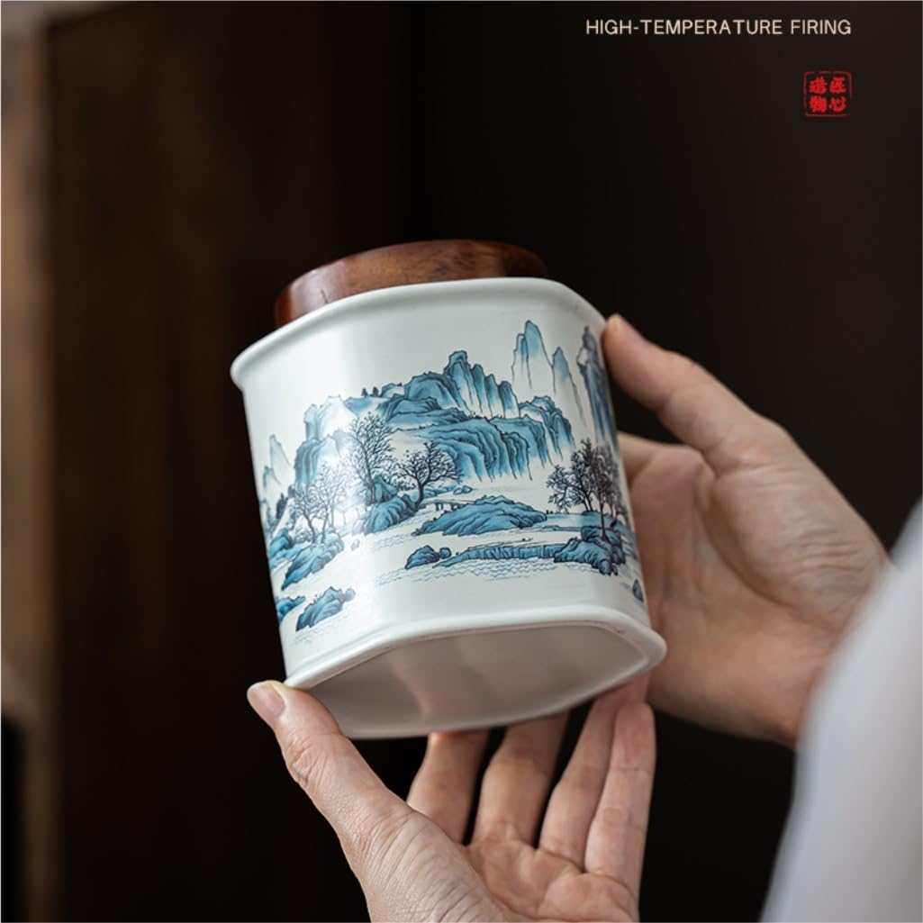 LYGSWDB Zuckerdose, Keramik-Vorratsbehälter für losen Tee, versiegeltes Glas für Küchenlebensmittel, eignet Sich zum Aufbewahren von Kaffeepulver, Tee, Zucker, Salz usw. Teedose (Farbe: A, Größe: L)