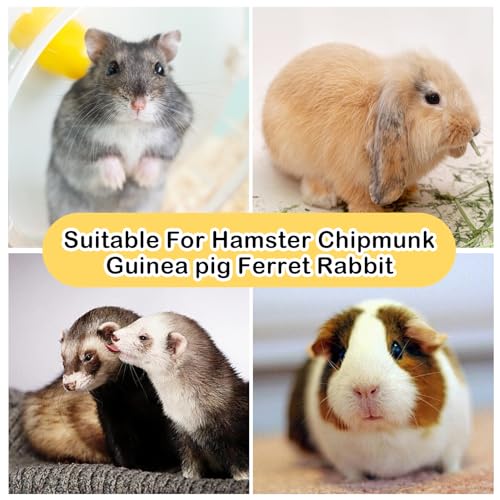 Image of 4 PCS Bunny Chew Toys for Grinding Teeth, Hanging Rabbit Snack Toy Natural Chinchilla Sweet Bamboo Sticks Carrot Cake Small Animal Treats String for Chinchilla, Guinea Pigs, Squirrel, Gerbil