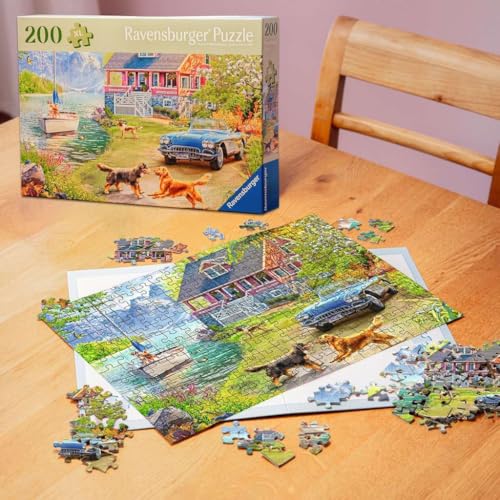 Ravensburger Feel Well - Summer Lake House - Rompecabezas de 200 piezas | Piezas más gruesas, formato de imagen grande y soporte incluido | Rompecabezas de calidad premium hecho en Europa miniatura 6