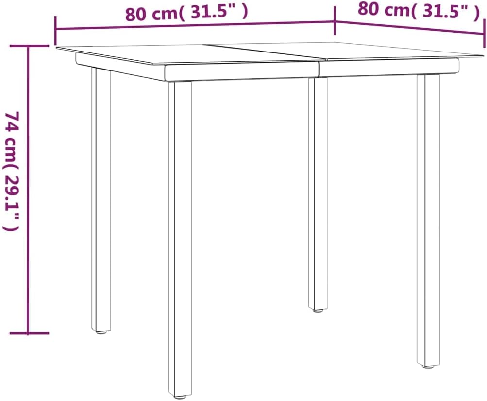 vidaXL 5 Piece Steel Garden Dining Set in Black/Anthracite