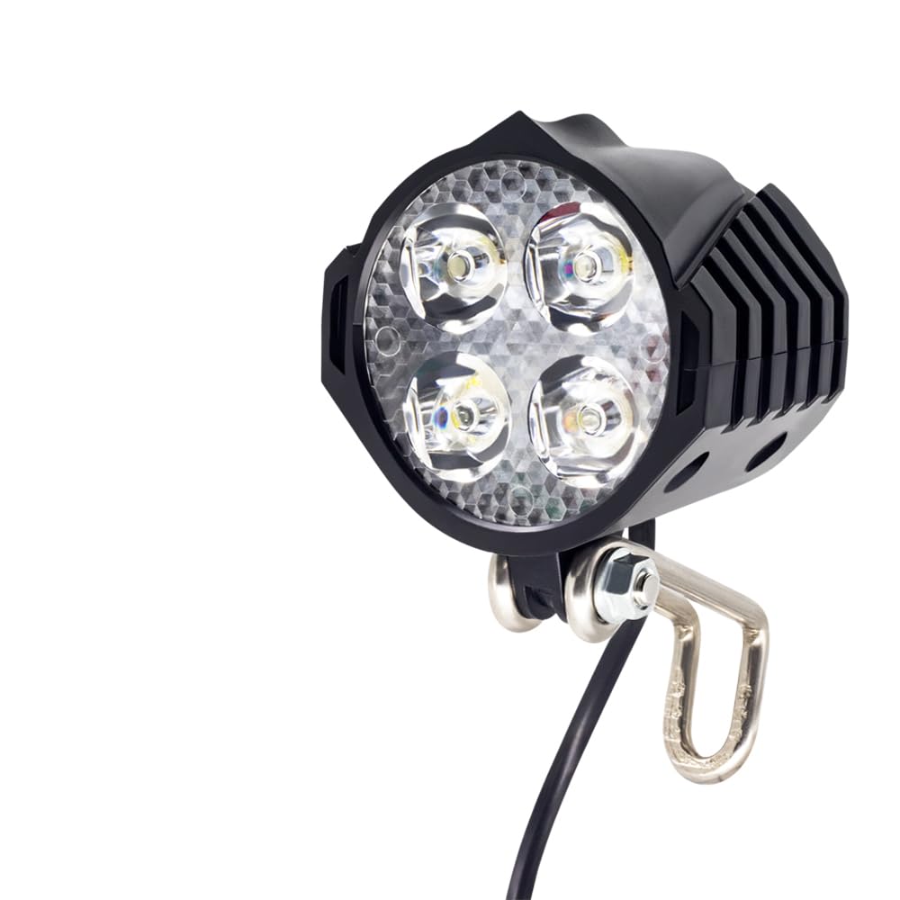 Kit luci per bici elettrica da 36 V 48 V, faro per bici elettrica con clacson, fanale posteriore con indicatore di direzione, adatto per supporto portapacchi posteriore da 50 mm e 80 mm, non