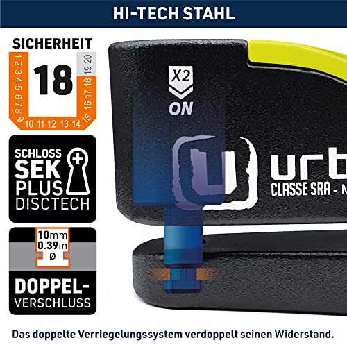 Motorradschloss mit Alarm Urban UR10 Bremsscheibenschloss