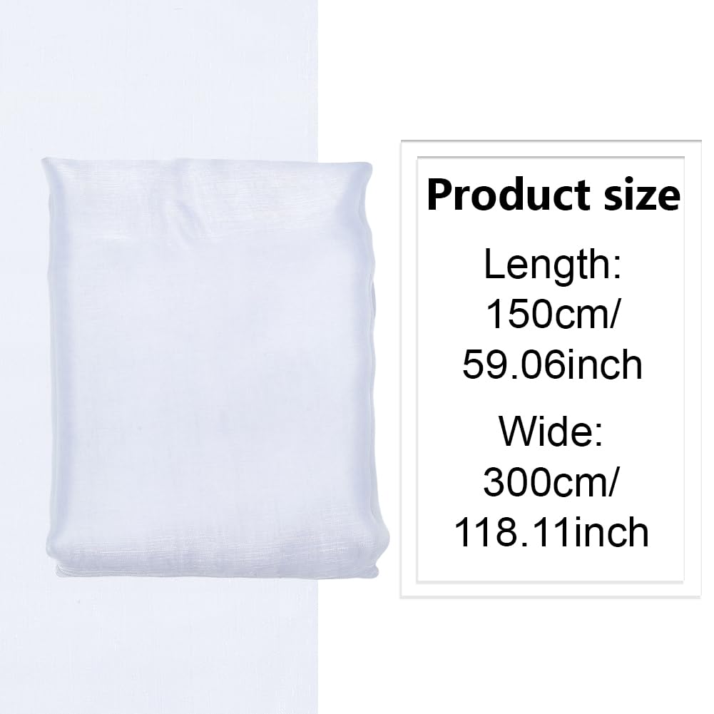 HOBBIESAY 3m Two Tone Lightweight Sheer Organza Fabric 1.5m White Voile Fabric Iridescen Holographic Gauze Fabric Lace Oganza Tulle Fabric Polyester Sheer Fabric for Clothing Wedding Decoration - Image 2