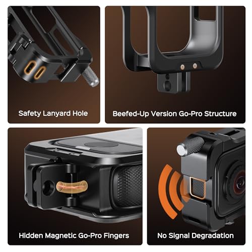 Image of AMAZEAR Metal Protective Case for Insta360 X4 Air Accessories, Insta 360 X4 Air Multifunction Utility Frame Aluminum Cage with Stronger Construction, Quick-Release Adapter, Various Expansion Mounts