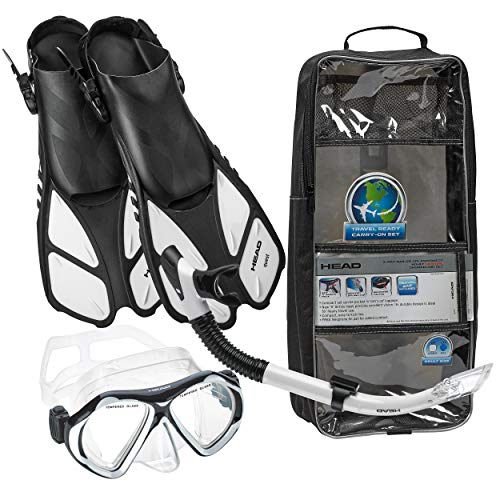 Head Italian Collection Sailor Splash Quest Superior Mask Fin Snorkel Set With Travel Friendly Snorkeling Gear Bag… (White, L/Xl, Men's 9-13 / Women's 10-14) #TOP22