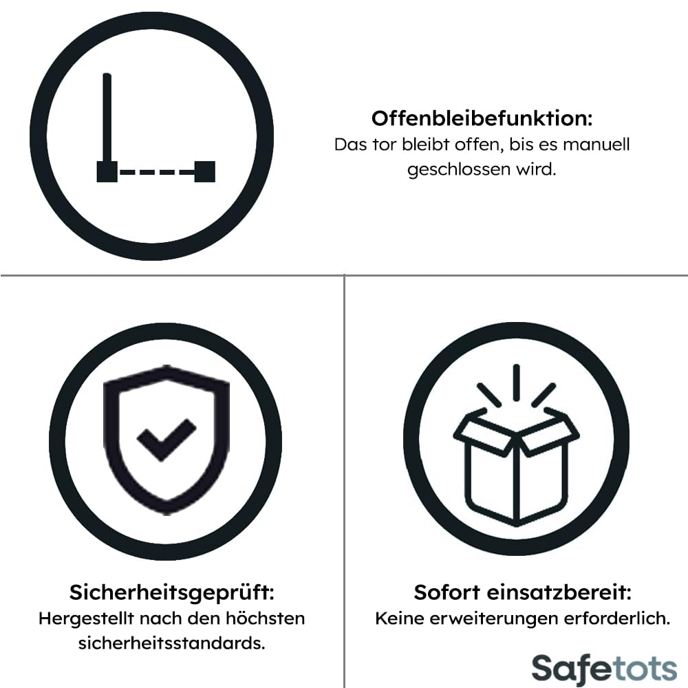 Bettacare Sicherheitsgitter für Kinder und Hunde, Schmal, 68.5cm - 75cm, Schiefergrau, Extra hohes Babygitter von 104cm Höhe, Schmales Druckmontage-Sicherheitsgitter für Treppen