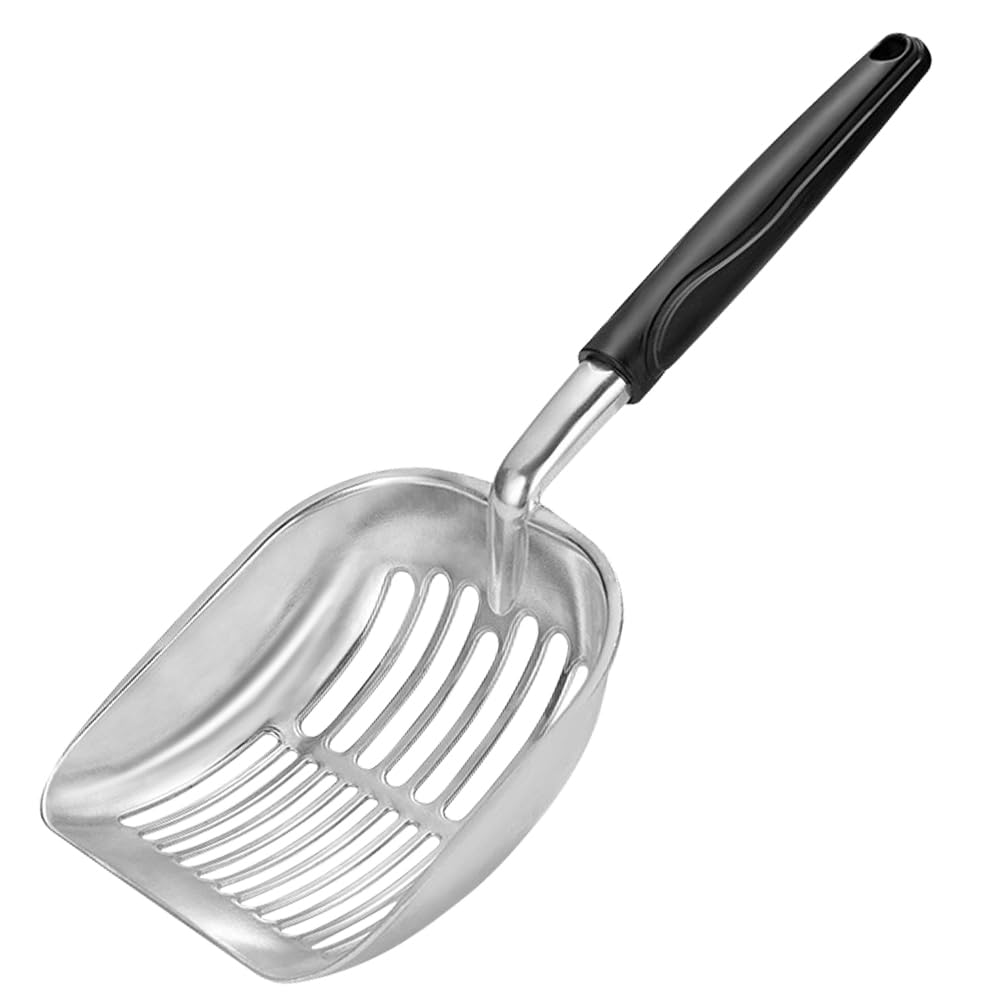 Apidgrowth Cat Litter Scoop,Long Handle Cat Scooper,Stainless Steel Metal Scoop,Poop Sifting,Pala per Sabbia per Gatti
