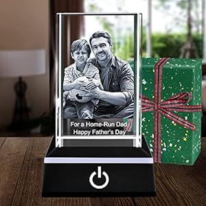 Bivei 3D Crystal Photo Personalized Gifts with Your Own Photos for Mom Dad Men Women Her Him 3D Laser Etched Picture in…