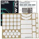 Gemswit(ジェムズウィット) 【CLUTCH Evo】グリップテープ With anti-slip pattern 【Anti-Slip Pad】 0.5mm ゲーミングマウス/ゲーミングキーボード用 吸水性 滑り止め プレカット レーザーパターン入り (ホワイト/WHITE)