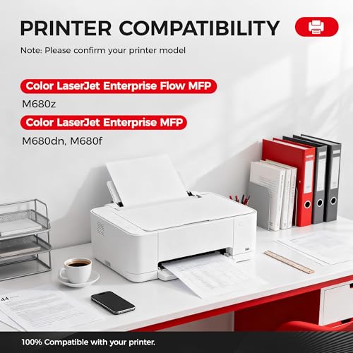 Image of 653X 653A Toner Cartridge Set 4-Pack High Yield Replacement for HP 653X 653A CF320X CF321A CF322A CF323A Toner Compatible with HP Color LaserJet Enterprise MFP M680 M680z M680dn M680f Printer Black