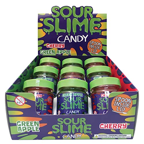 Sour Slime Candy 3.5oz 12ct - Cherry and Green Apple