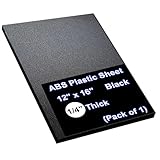 1/4' Thick Expanded PVC Plastic Sheets, ABS Plastic Sheet - 12' X 16' Thin Rigid Plastic Sheet,Black – Ideal for Signage, Displays, and Digital/Screen Printing (Matte & Textured Finish) 1-Pack