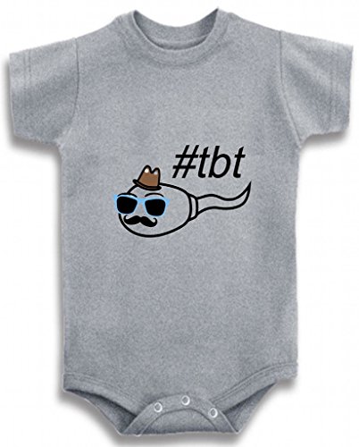 Baby Tee Time Gray Crew Neck Boys' TBT Hashtag Throw Back Thursday One Piece 6-12 Months