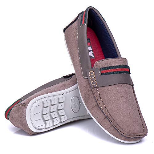 Mocassim Masculino em Camurça JLX Shoes (44, Taupe)