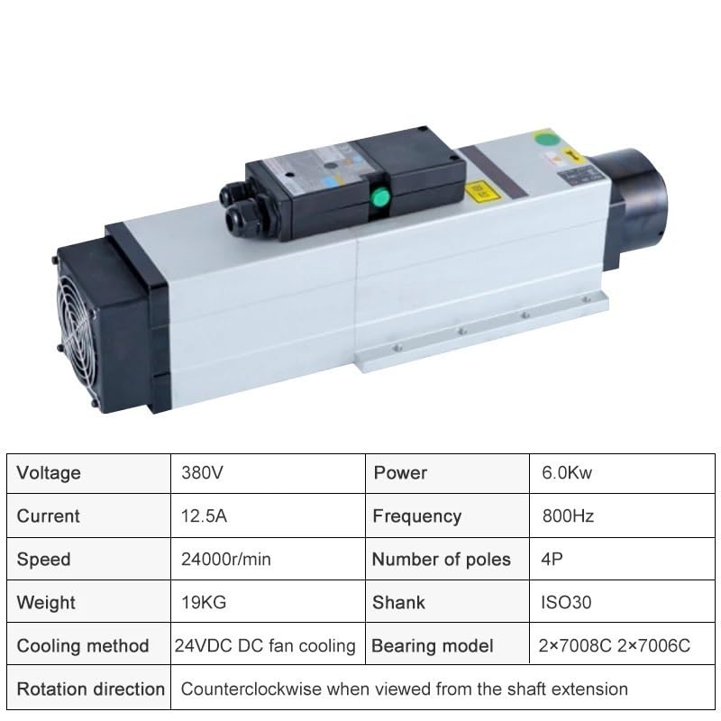 WAAZVXS 6.0kw Air Cooled Spindle AC 220V/380V Automatic Tool Changer Spindle 30 Tool Holder for CNC Milling Machine Router (Color : 220V)