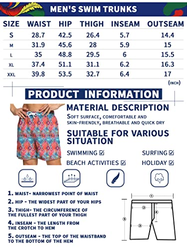 Men's Swim Trunks Quick Dry With Mesh Lining Beach Shorts Bathing Suit Swimwear (08-Tie Dyed,Xl) #TOP3