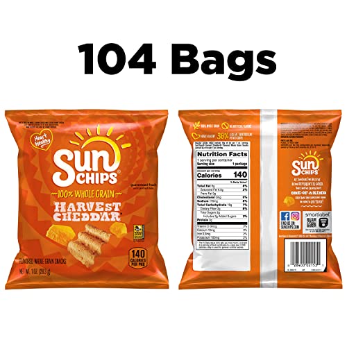 Sunchips Harvest Cheddar Flavored Multigrain Snacks, 1 Ounce (Pack Of 104) #TOP1
