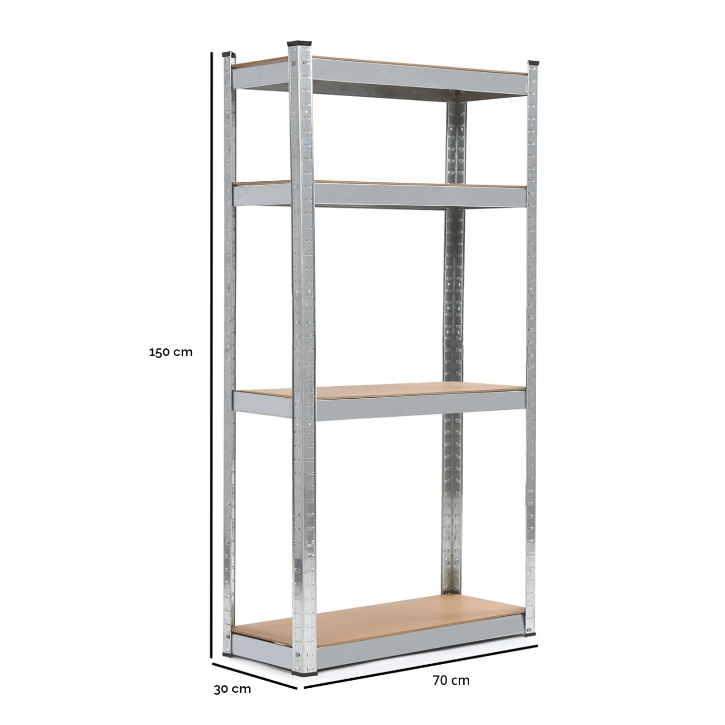 IDMarket - Juego de 3 estantes modulares Cargas pesadas 12 bandejas H 150 cm
