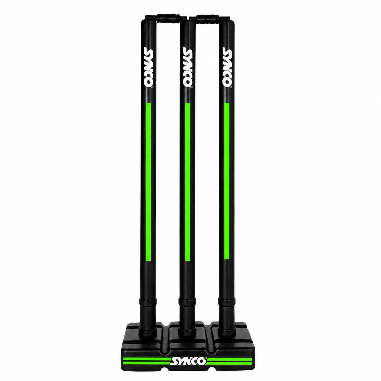 SYNCO Plastic Cricket Wicket Set | Full Standard Size HDPE PVC Cricket Stumps | Heavy Duty Practice Wickets with Stable Base | Indoor & Outdoor Cricket Training Set (Black)-image-38