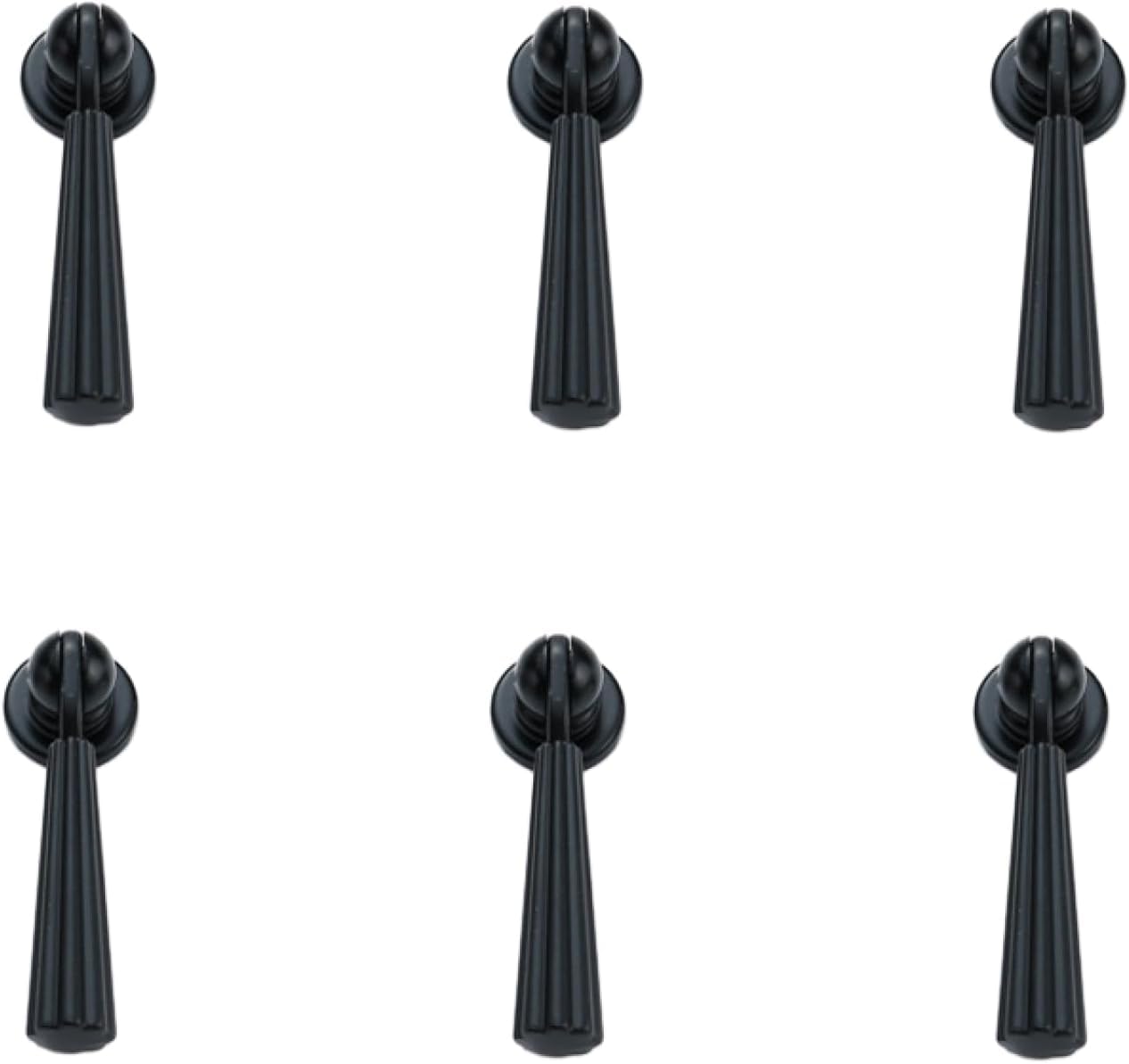 Djgkenvq Black 62*18Mm Drawer Handles, Cabinet Handles,6 Pack Zinc Alloy Wardrobe Knobs(Black 62 * 18Mm)