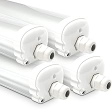 HOFTRONIC - 4er Pack LED Feuchtraumleuchte 120cm IP65-36W 4320 Lumen - 6500K Kaltweiß - Verknüpfbar - Kellerleuchte, Nassraumleuchte - Feuchtraum Wannenleuchte