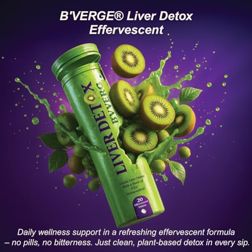 Image of B'VERGE Liver Detox Supplement - Powerful Milk Thistle & NAC Formula with 17 Advanced Ingredients | for Daily Liver Cleanse & Antioxidant Support | Sugar-Free (40 Count (Pack of 1), Liver 40 Tabs)