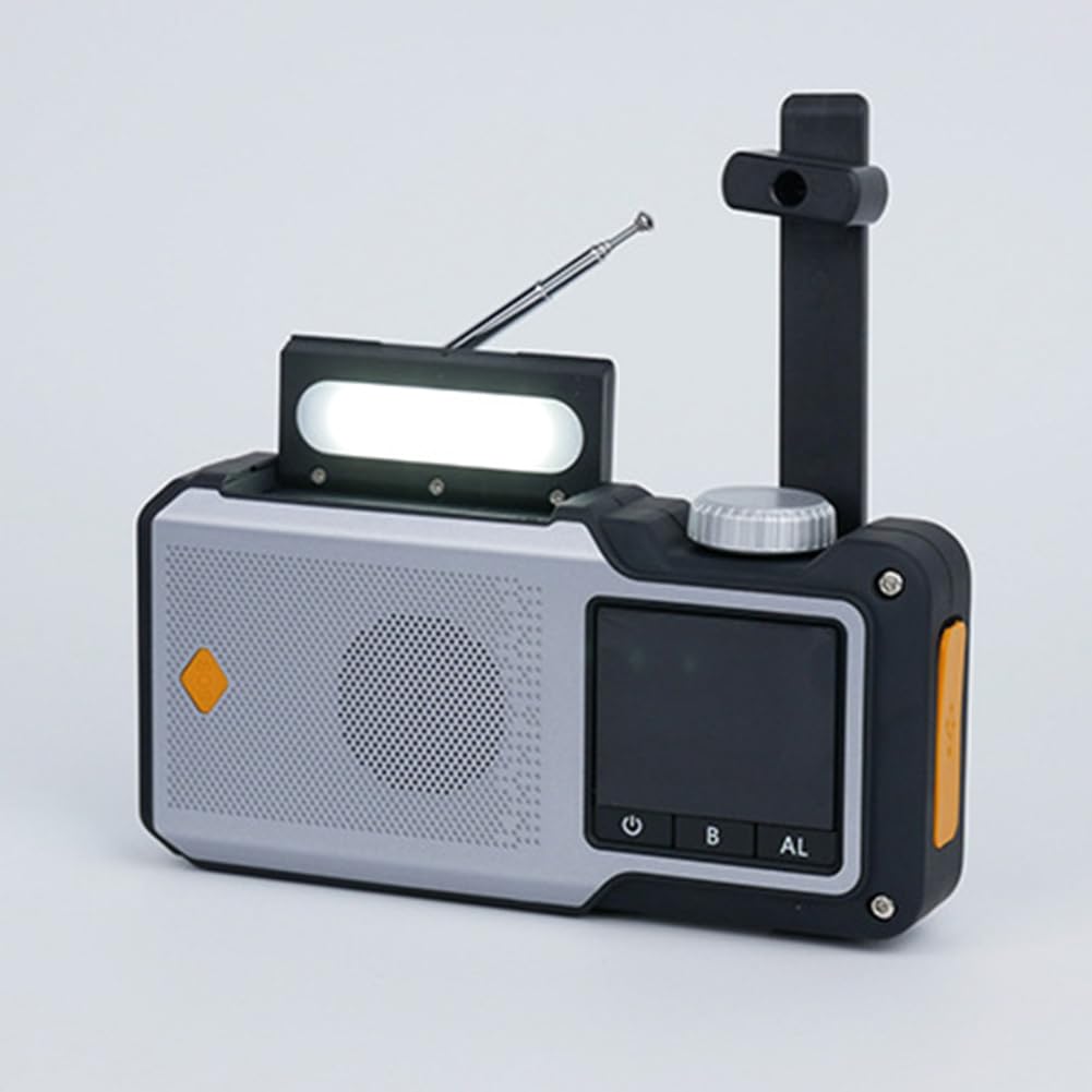 10000 mAh ręczne radio awaryjne AM/FM/WB Weather Radio solarne (kolor szary)