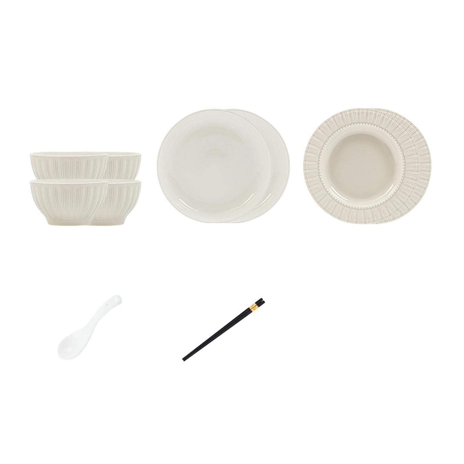 Ceramiczna prosta kolorowa miska na ryż pod glazurą domowa wykwintna zastawa stołowa w wysokiej temperaturze - 16 sztuk dla 4 osób (Lite)