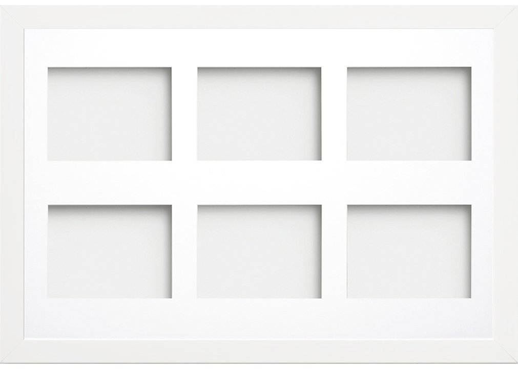 Frame Company White Frame With White Mount Watson White Multi-Aperture Photo Frame With Mount, 30X20 For 8X6 (X6) * Choice Of Frame Colour And Mount Design* New
