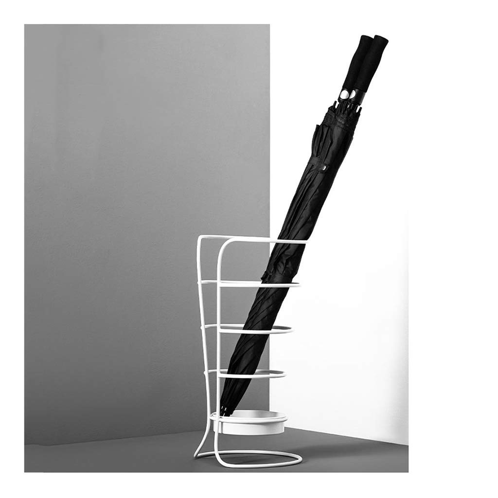 Umbrella StandsHUA Modern And Simple Umbrella Stand, Wrought Iron Umbrella Bucket, Waterproof And Easy To Clean, For The Entrance Of Home/hotel/shopping Mall, 26x53cm, White