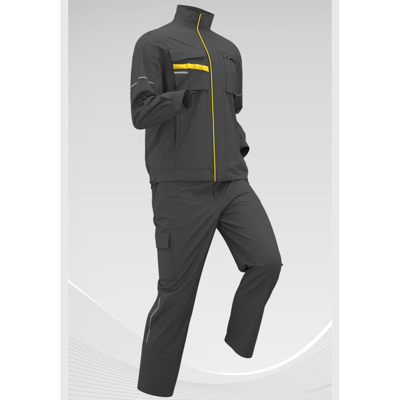 Honghuang Abbigliamento da Lavoro Multitasche Riflettente Personalizzato Logo Riparatore di Fabbrica Divise da Lavoro per Officina Personalizzata Giacca Cappotto e Pantalone