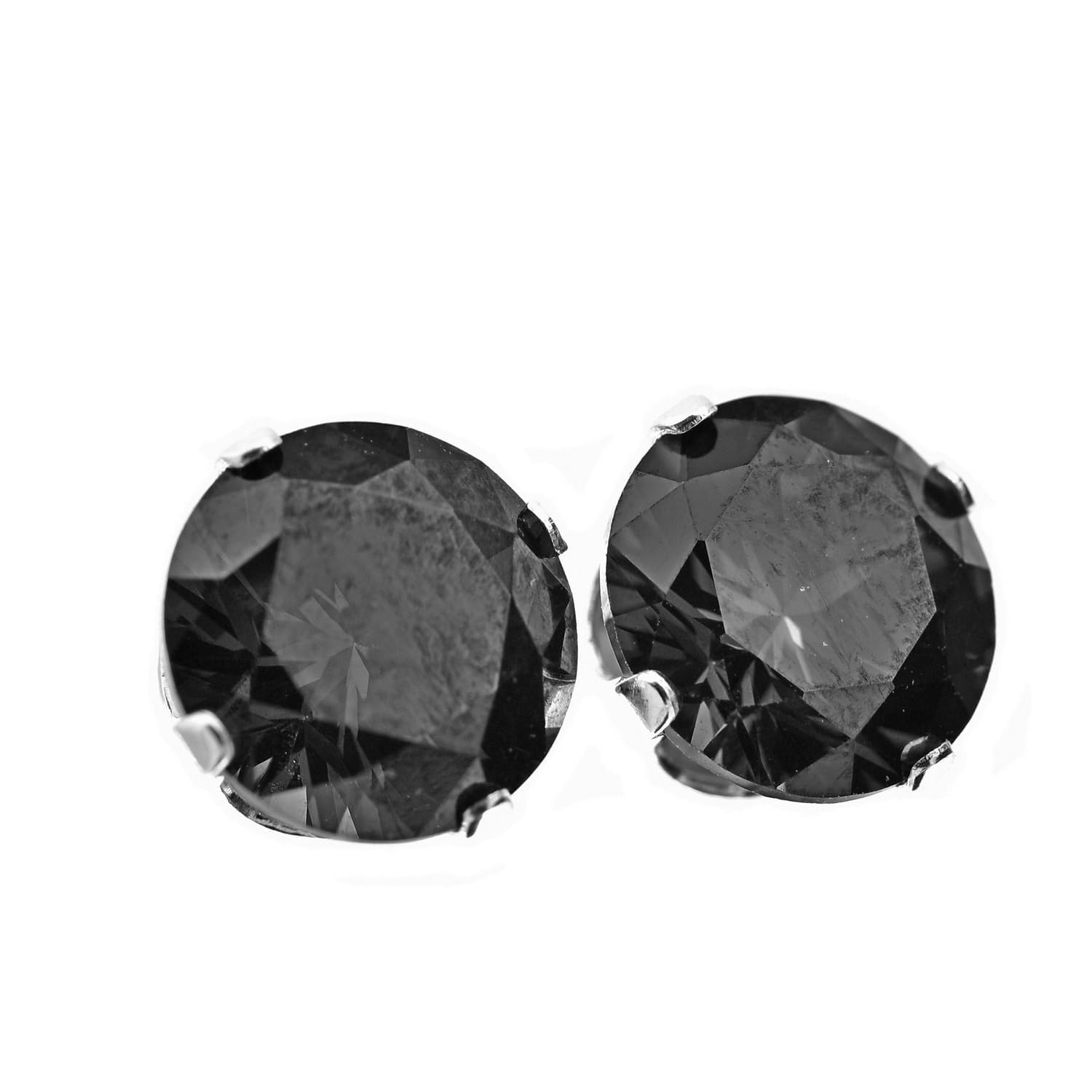 pewterhooter London Sterling Silver Stud Earrings for Women made with the Finest Crystal in the World radiating undeniable Sparkle and Luxury. (Black)