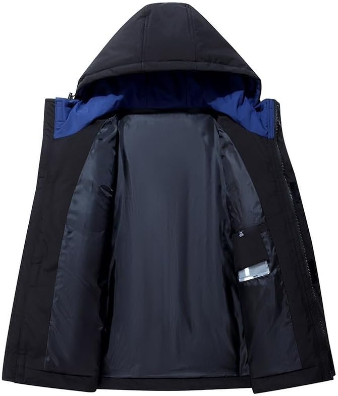 Mens Contrasting Colors Puffer Jackets Fall Winter Loose Fit Casual Youth Outerwear