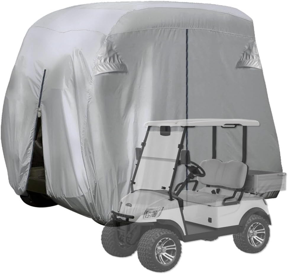 Urby Waterproof Golf Cart Covers 2 Passenger, Aluminum Based Club Car Cover Universal Fits for Club Car, Ezgo, Yamaha & Most Brand